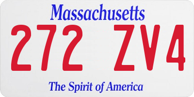 MA license plate 272ZV4