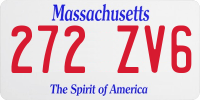 MA license plate 272ZV6