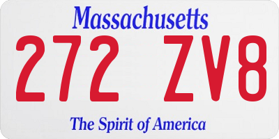 MA license plate 272ZV8