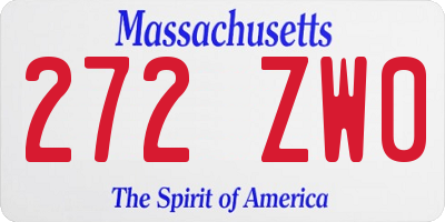 MA license plate 272ZW0