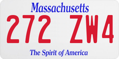 MA license plate 272ZW4