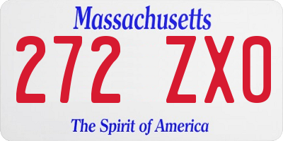 MA license plate 272ZX0