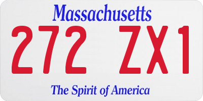 MA license plate 272ZX1