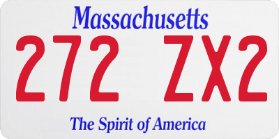 MA license plate 272ZX2