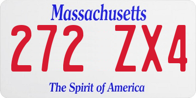 MA license plate 272ZX4