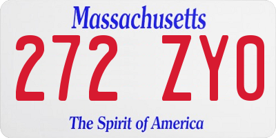 MA license plate 272ZY0