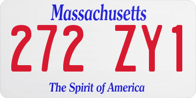 MA license plate 272ZY1