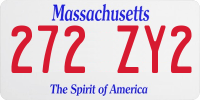 MA license plate 272ZY2