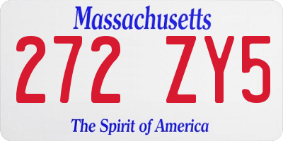 MA license plate 272ZY5