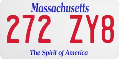 MA license plate 272ZY8