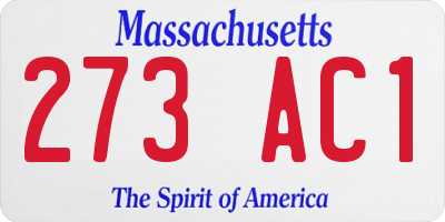 MA license plate 273AC1