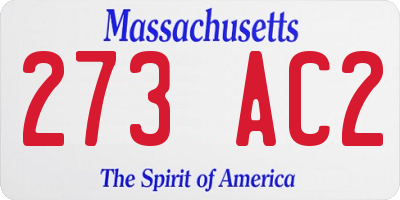 MA license plate 273AC2