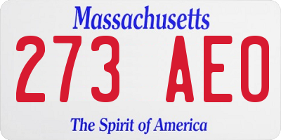 MA license plate 273AE0