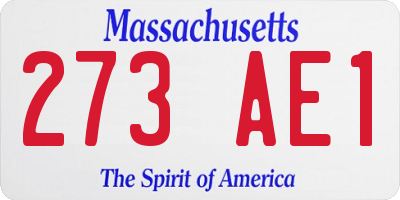 MA license plate 273AE1