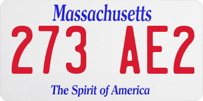 MA license plate 273AE2