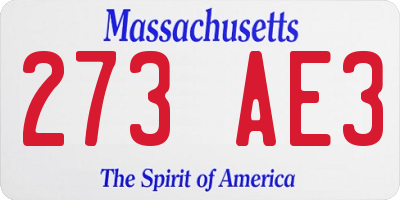 MA license plate 273AE3