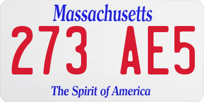 MA license plate 273AE5