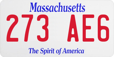 MA license plate 273AE6