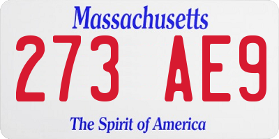 MA license plate 273AE9