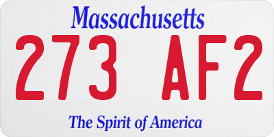MA license plate 273AF2