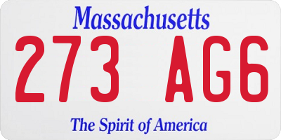 MA license plate 273AG6