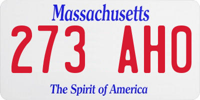 MA license plate 273AH0