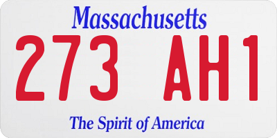 MA license plate 273AH1