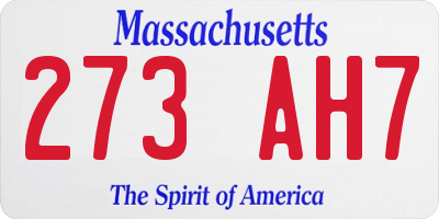MA license plate 273AH7