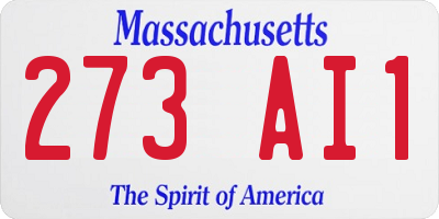 MA license plate 273AI1
