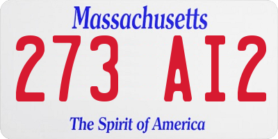 MA license plate 273AI2