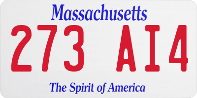 MA license plate 273AI4