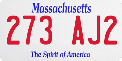 MA license plate 273AJ2