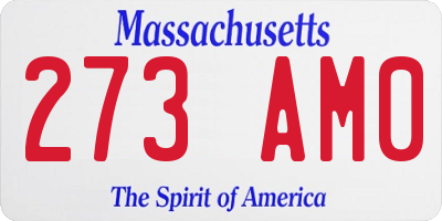 MA license plate 273AM0