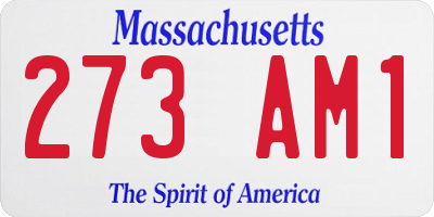MA license plate 273AM1