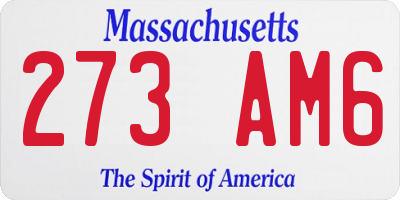 MA license plate 273AM6