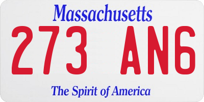 MA license plate 273AN6