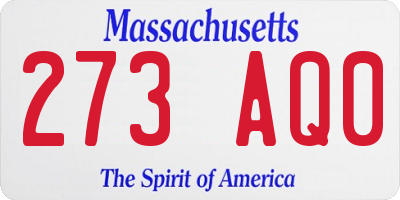MA license plate 273AQ0