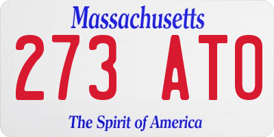 MA license plate 273AT0