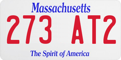 MA license plate 273AT2