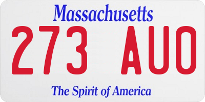 MA license plate 273AU0