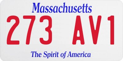 MA license plate 273AV1