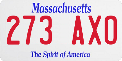 MA license plate 273AX0