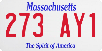 MA license plate 273AY1