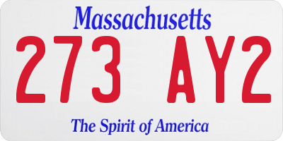 MA license plate 273AY2