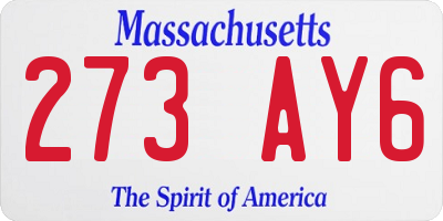 MA license plate 273AY6
