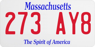 MA license plate 273AY8