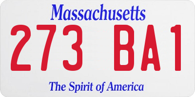MA license plate 273BA1