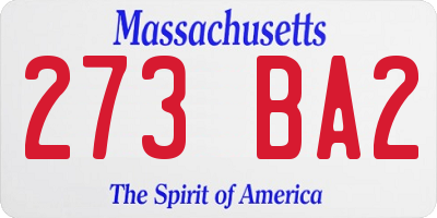 MA license plate 273BA2