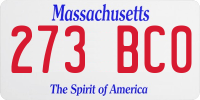 MA license plate 273BC0