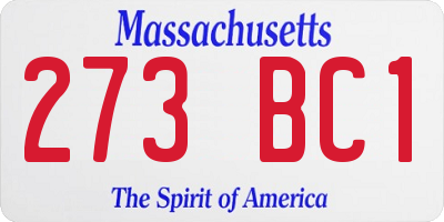 MA license plate 273BC1